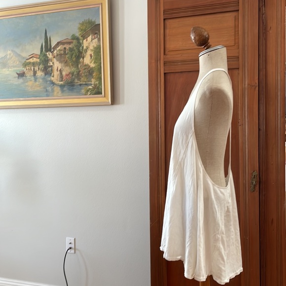 Free people tank top white sleeveless racerback 100% cotton women’s size XS - Picture 5 of 8